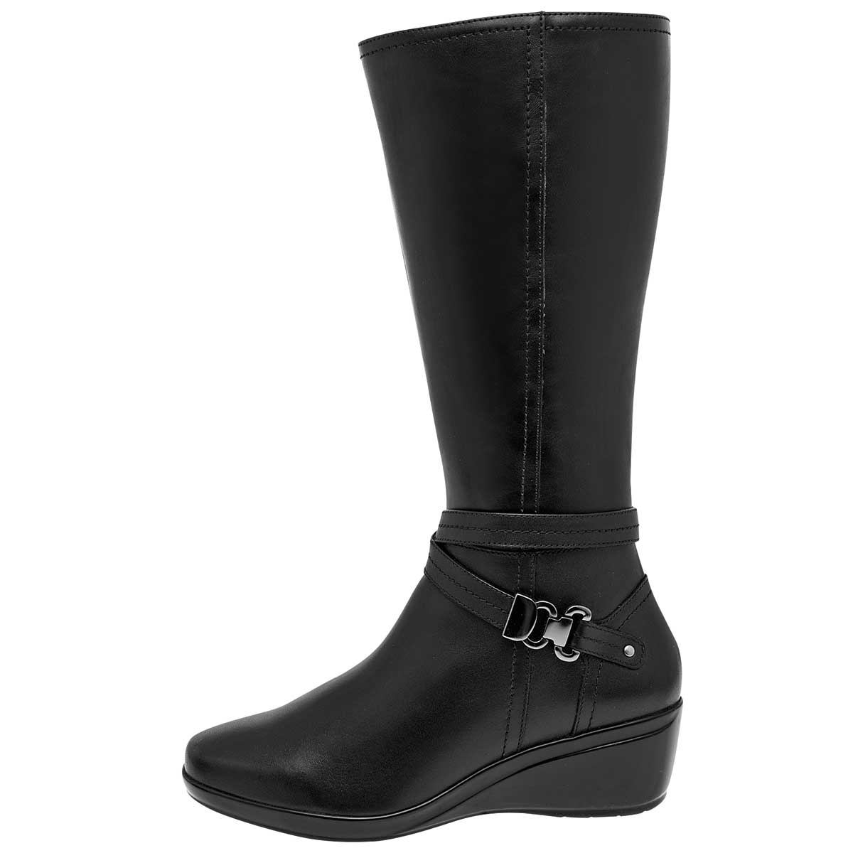 BOTA FLEXI PARA MUJER NEGRO TACON CORRIDO dshoppingclub